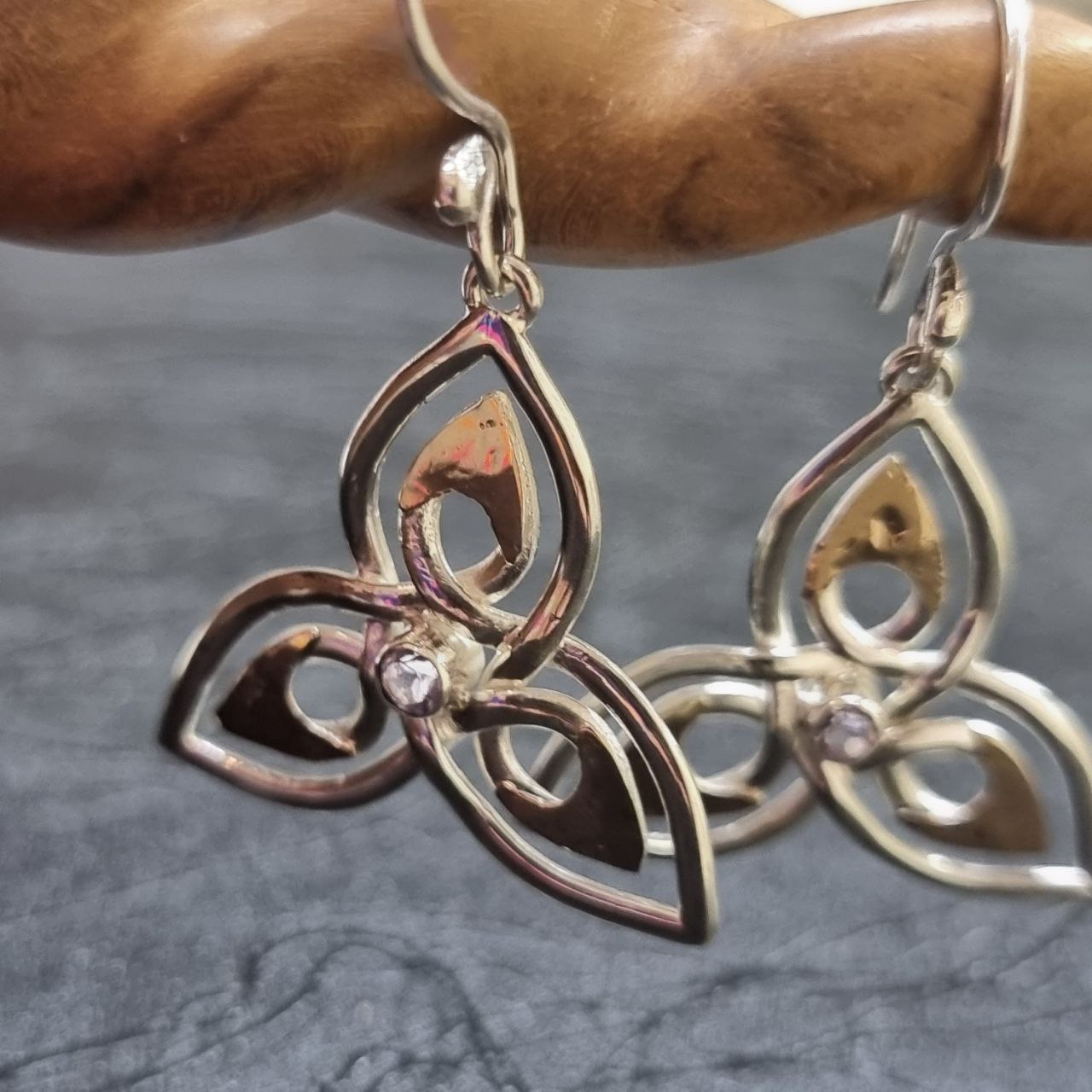 Trisula Earrings Liquid Fire Mantra