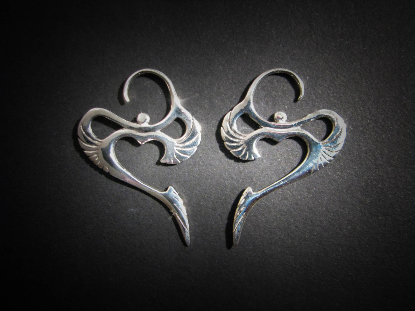 Winged Om Gauged Earrings Liquid Fire Mantra
