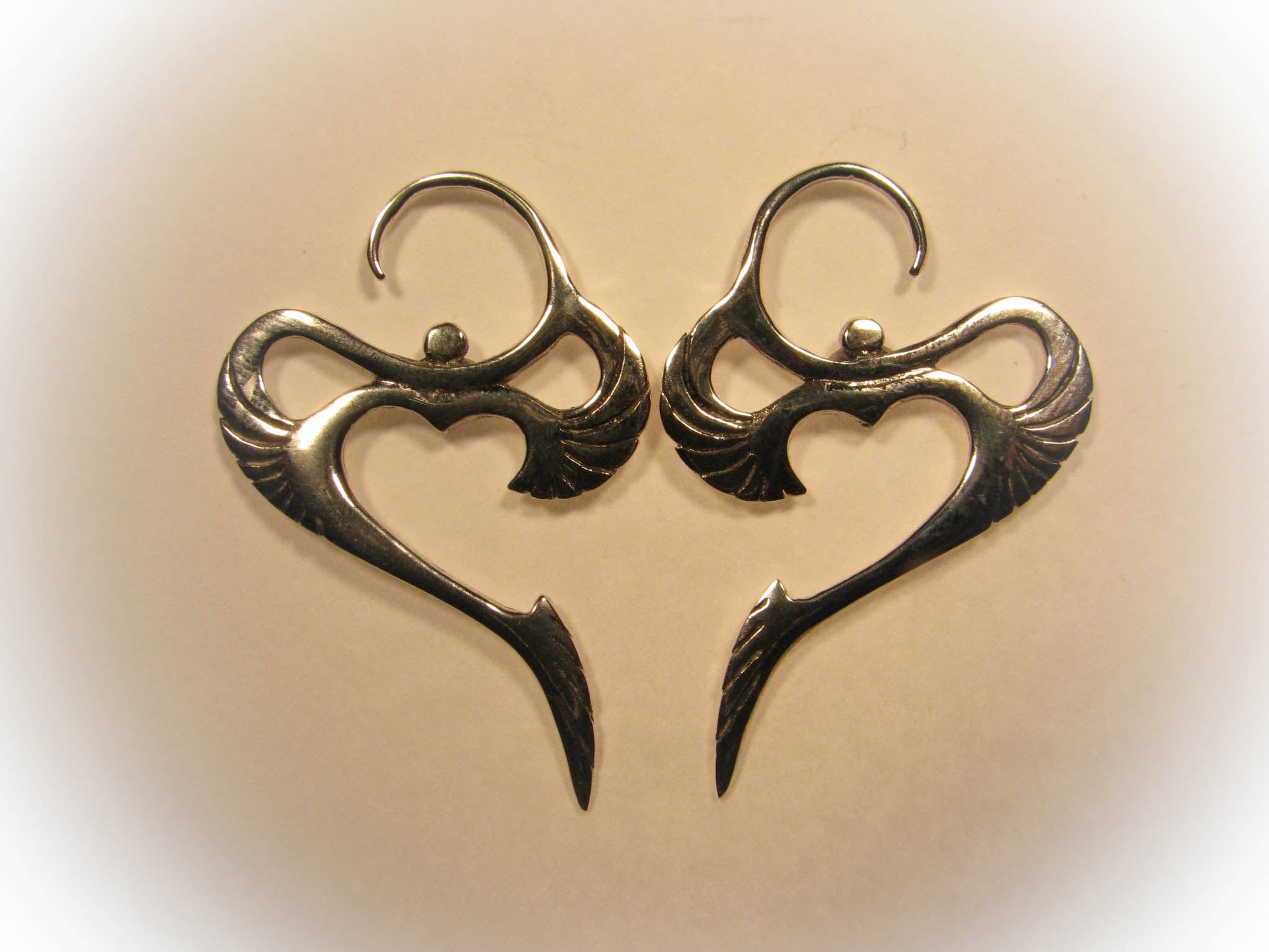 Winged Om Gauged Earrings Liquid Fire Mantra