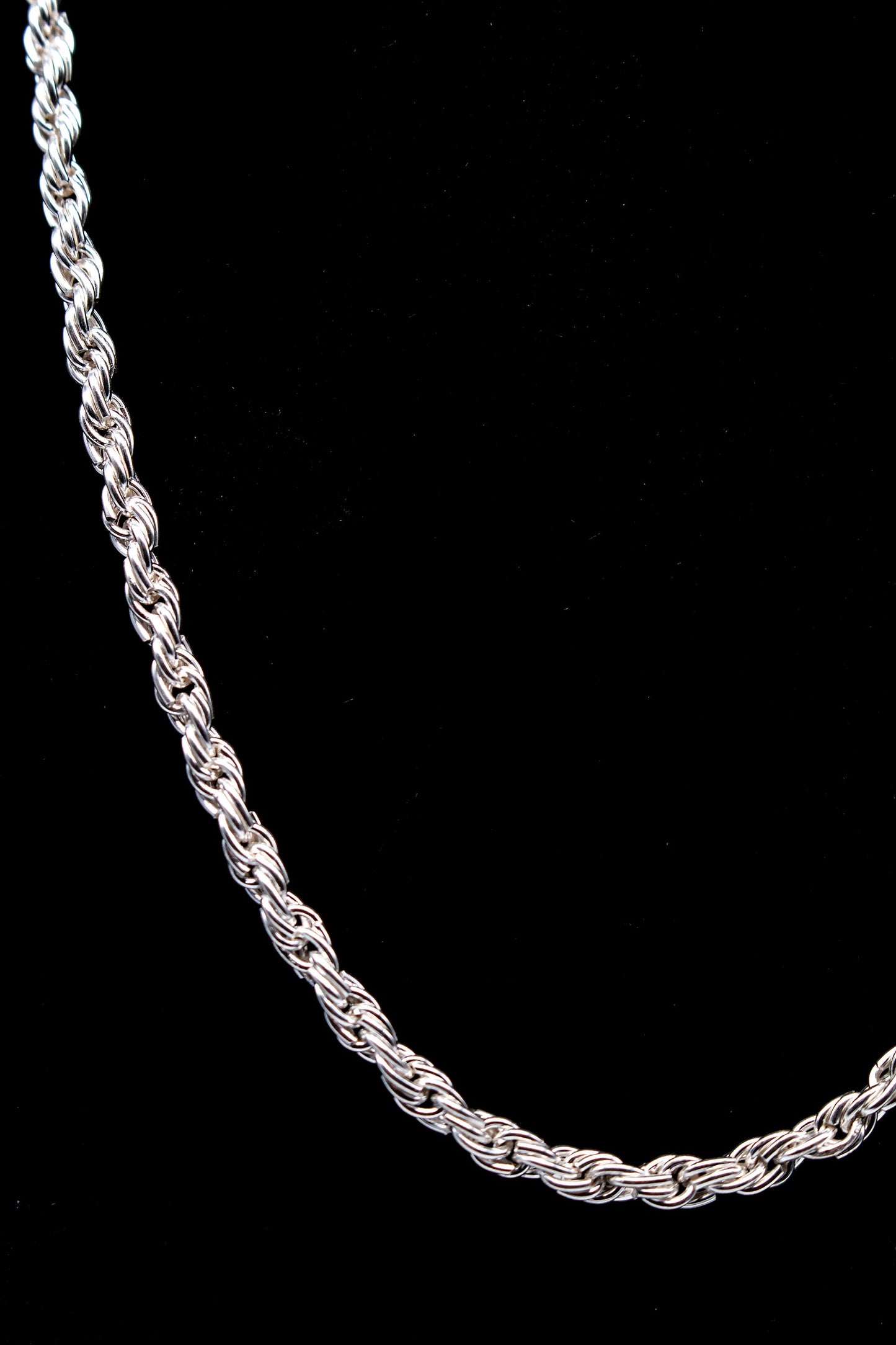 Adjustable Hand-Braided Chain with Cobra Clasp - Sterling Silver Liquid Fire Mantra
