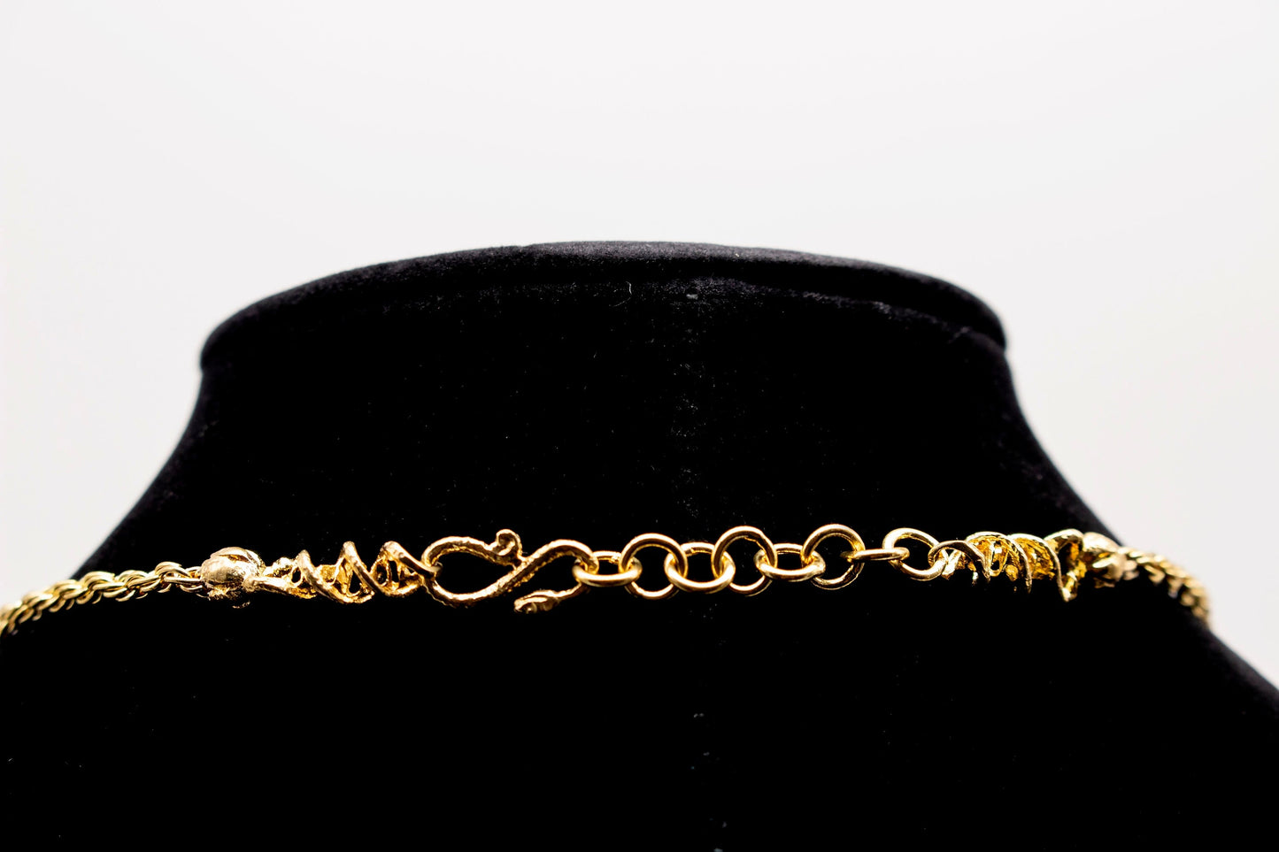 Adjustable Hand-Braided Chain with Cobra Clasp - Brass Liquid Fire Mantra