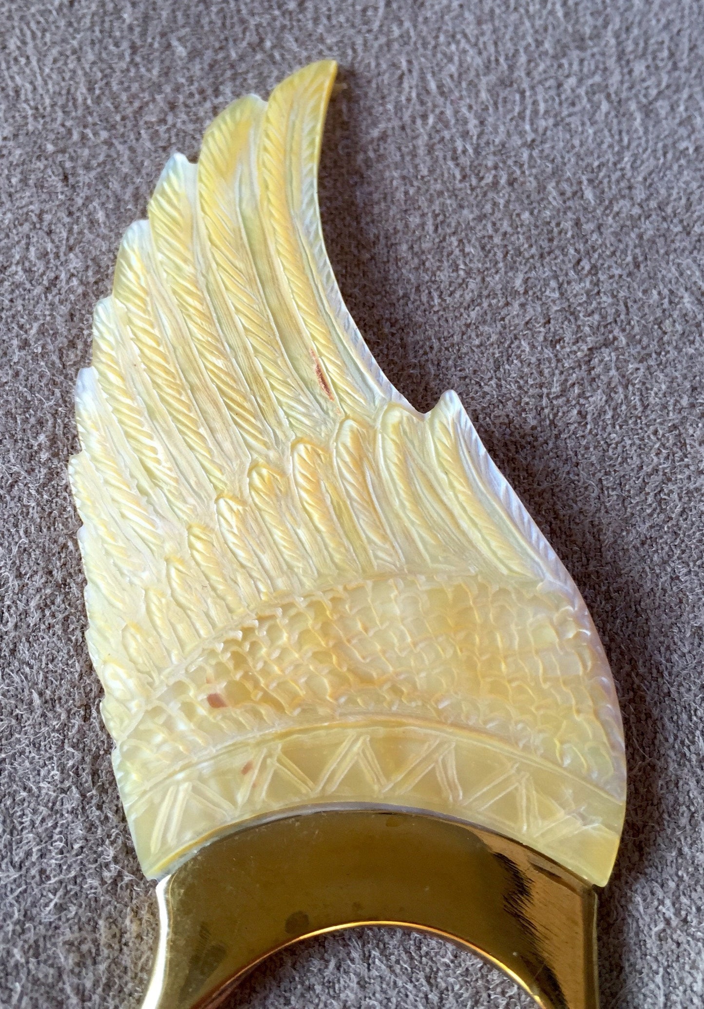 Wing Ear Cuffs - Light Mother of Pearl Liquid Fire Mantra