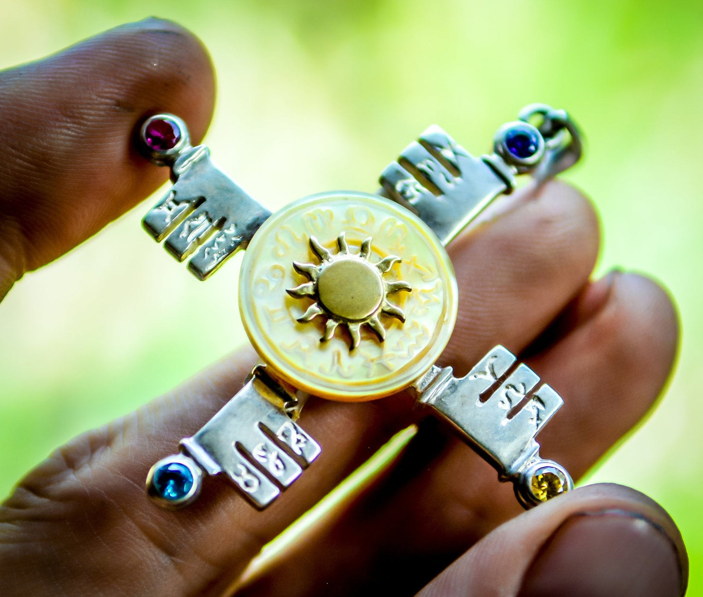 Zodiac Key Pendant Liquid Fire Mantra
