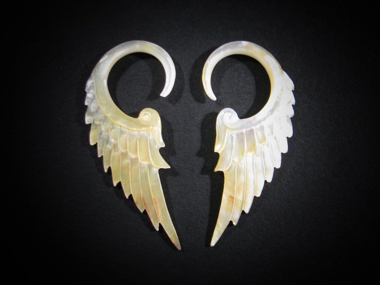 Angel Wing Gauged Earrings Liquid Fire Mantra