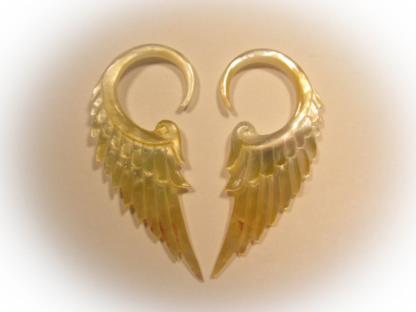 Angel Wing Gauged Earrings Liquid Fire Mantra