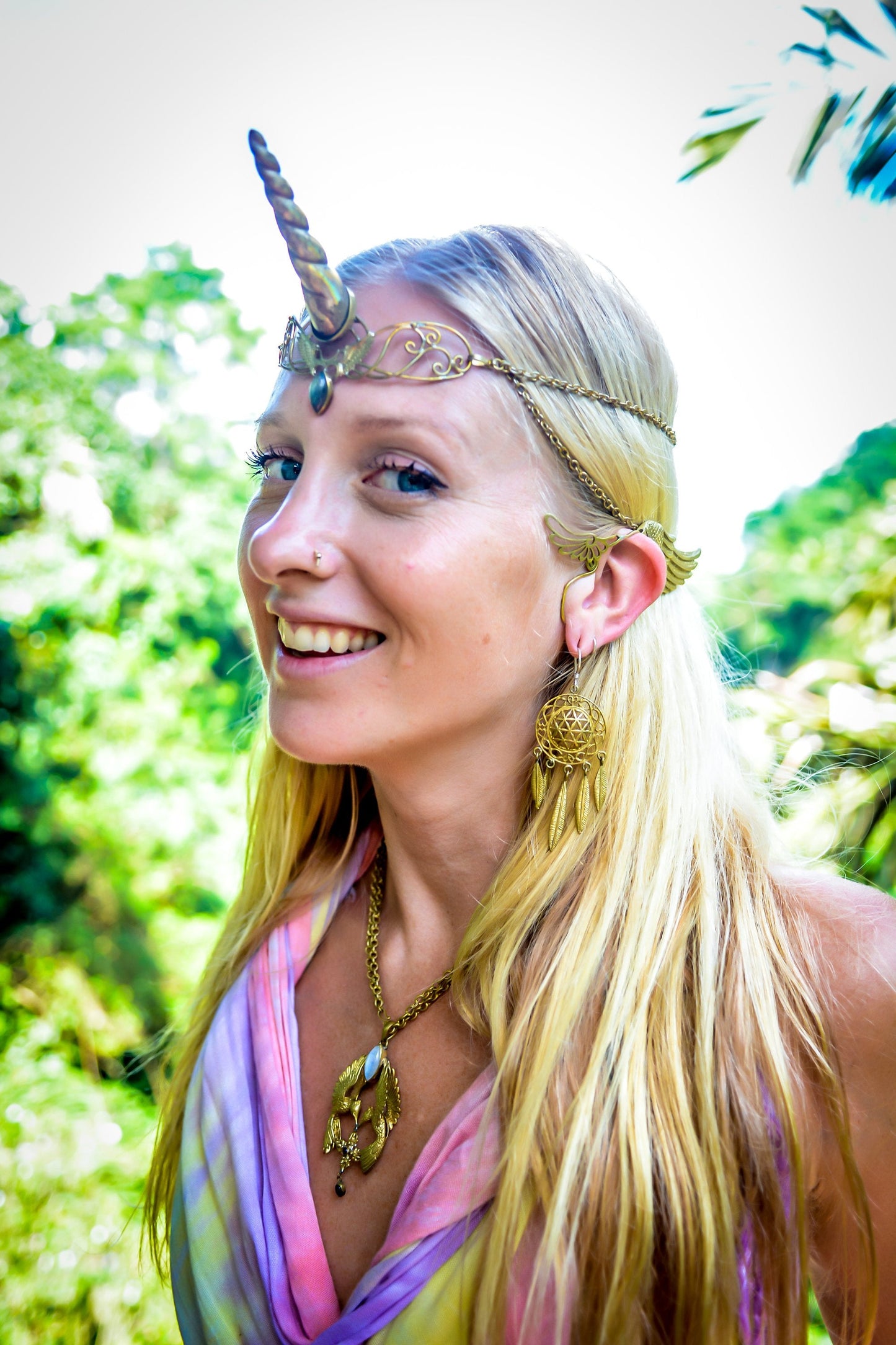 Flower of Life Dreamcatcher Earrings Liquid Fire Mantra