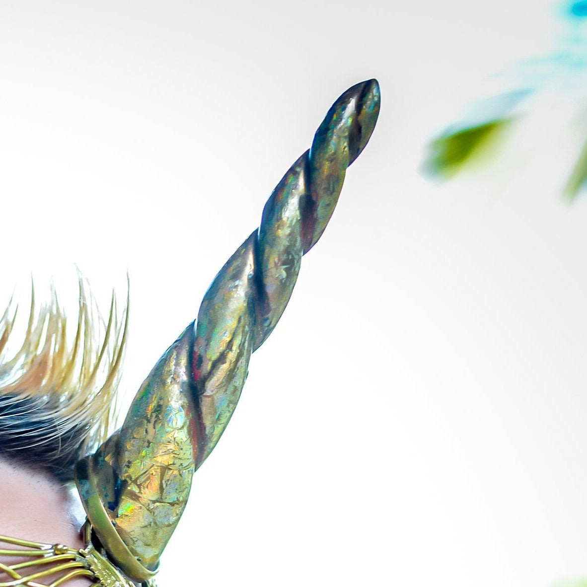 Unicorn Horn - Gold Rainbow Liquid Fire Mantra