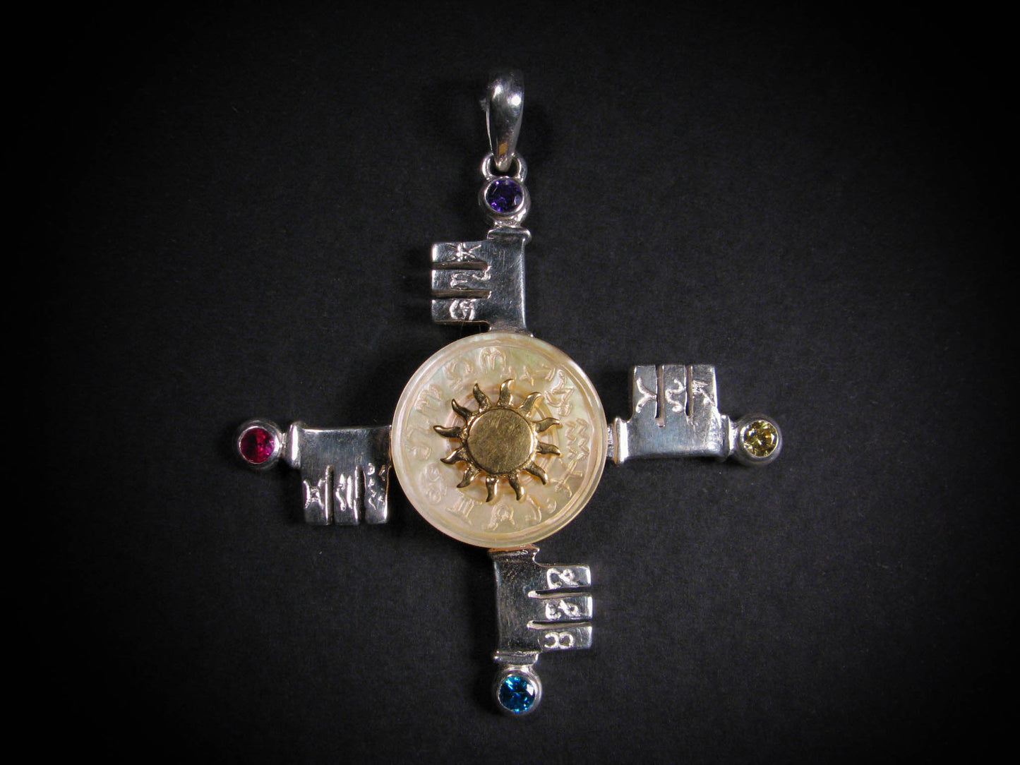 Zodiac Key Pendant Liquid Fire Mantra