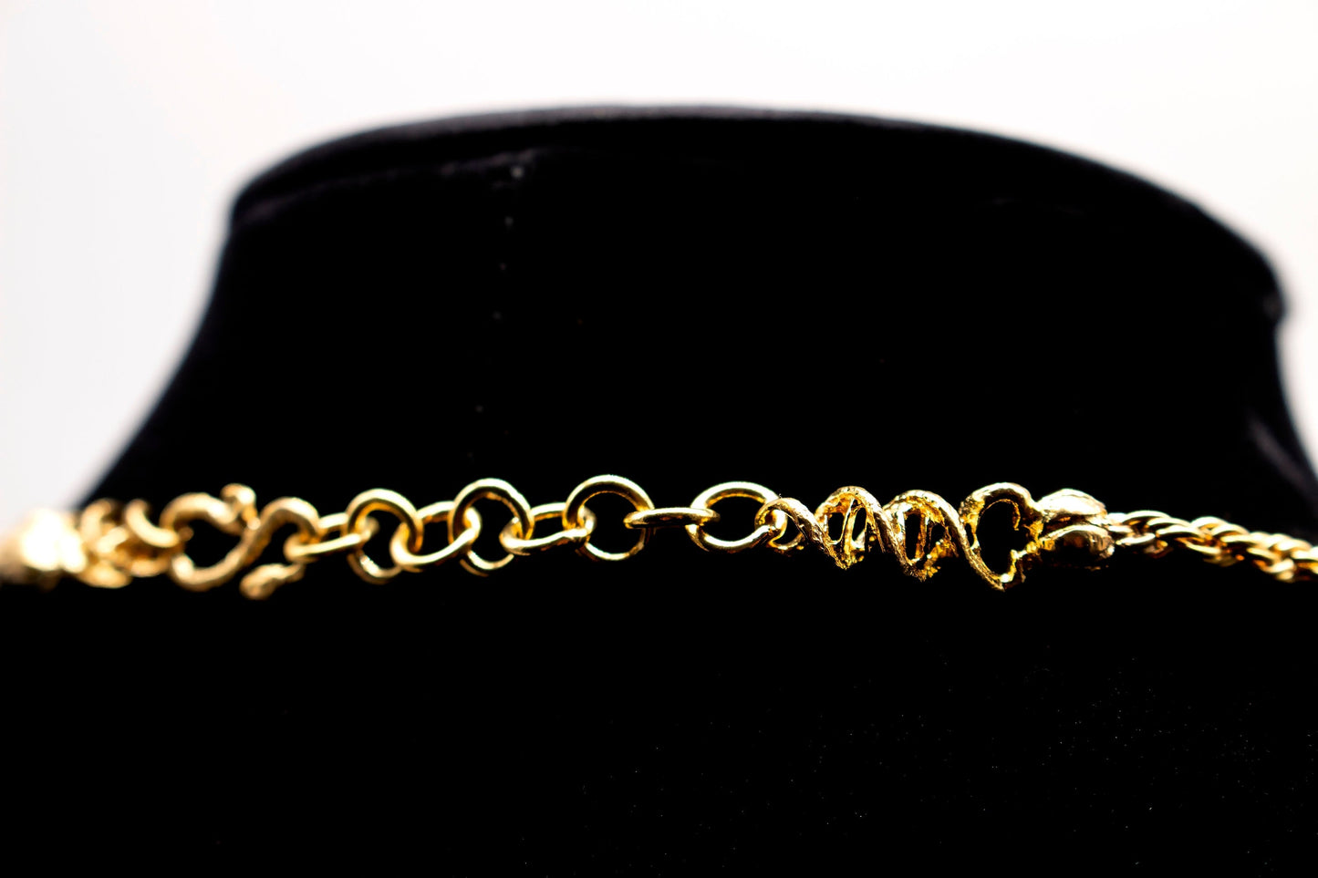 Adjustable Hand-Braided Chain with Cobra Clasp - Brass Liquid Fire Mantra