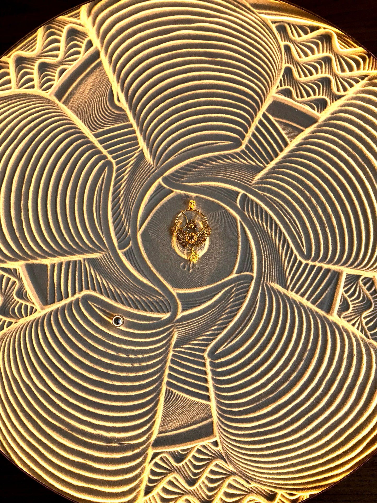 Shakti Bhakti Pendant with Star Tetrahedron - 24K Gold Plated - Labradorite