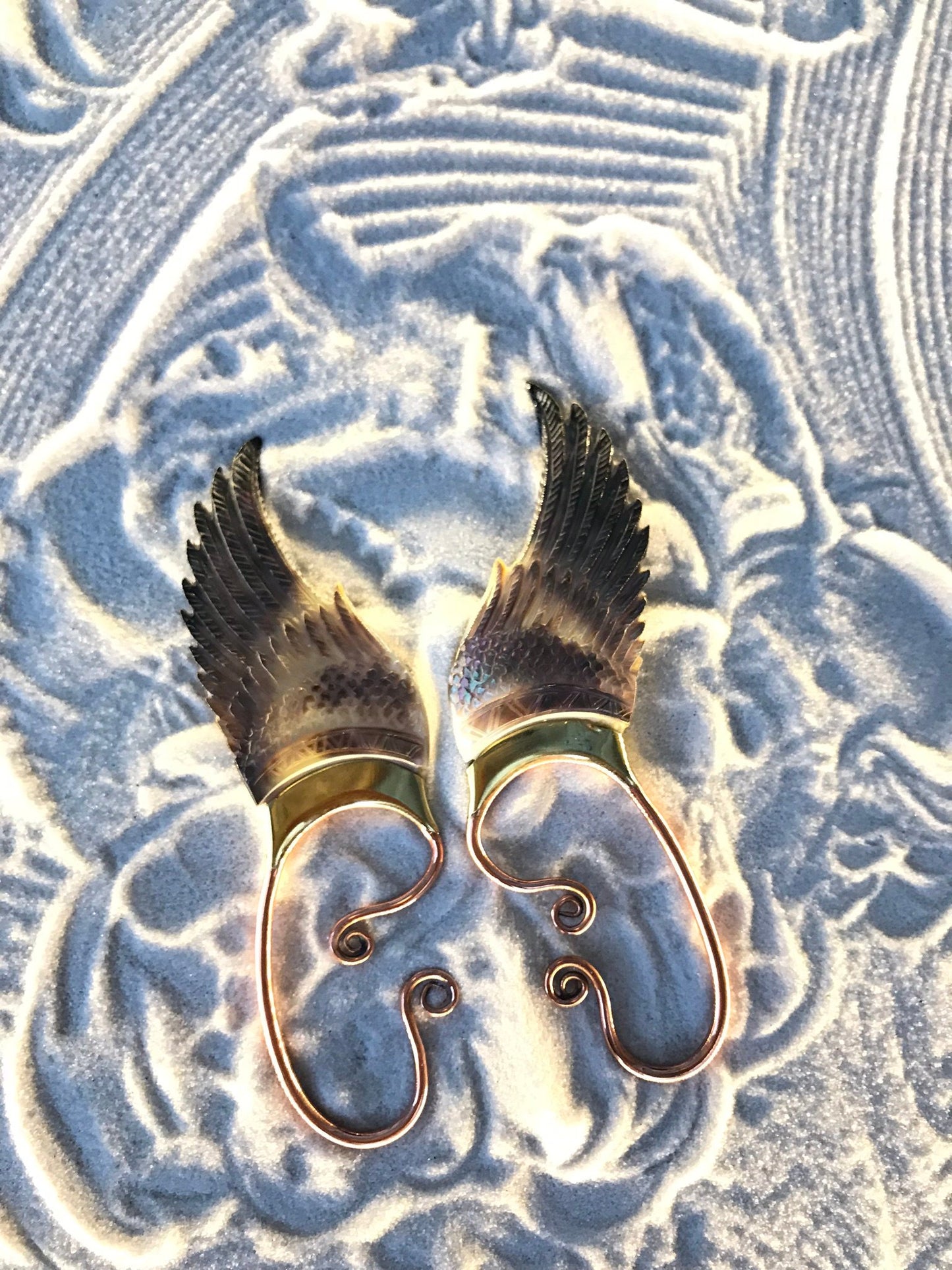 Wing Ear Cuff - Dark Mother of Pearl