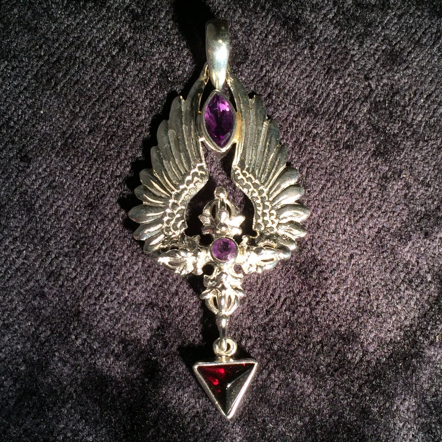 flying vajra pendant silver