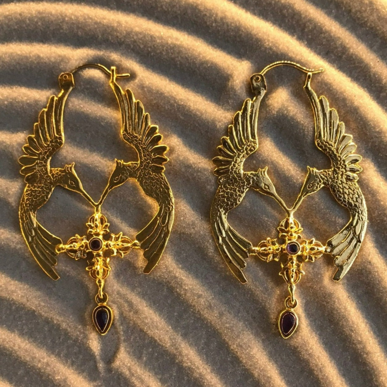 HumGaiaTri Earrings Brass