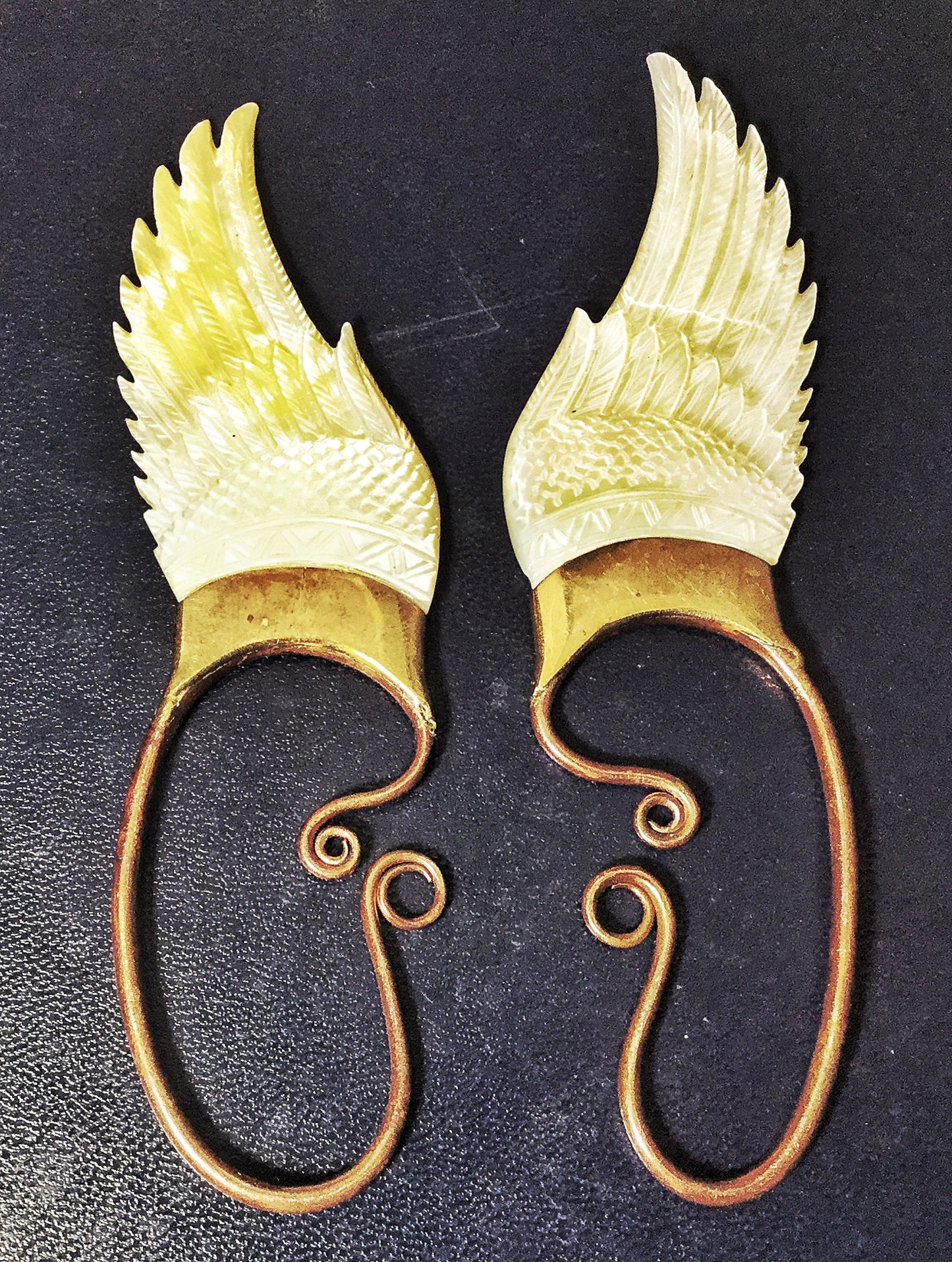 wing ear cuffs light mother of pearl