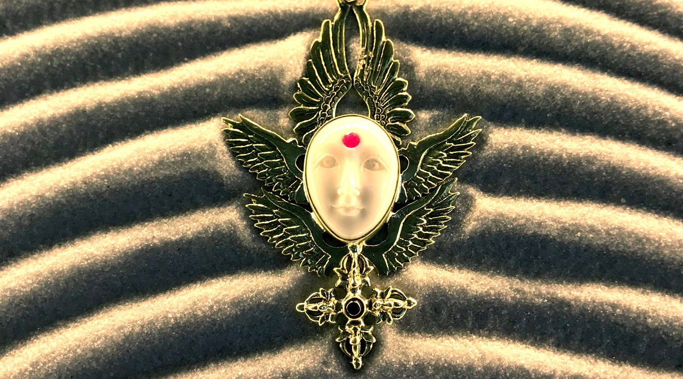 Seraphim Pendant - Brass Liquid Fire Mantra