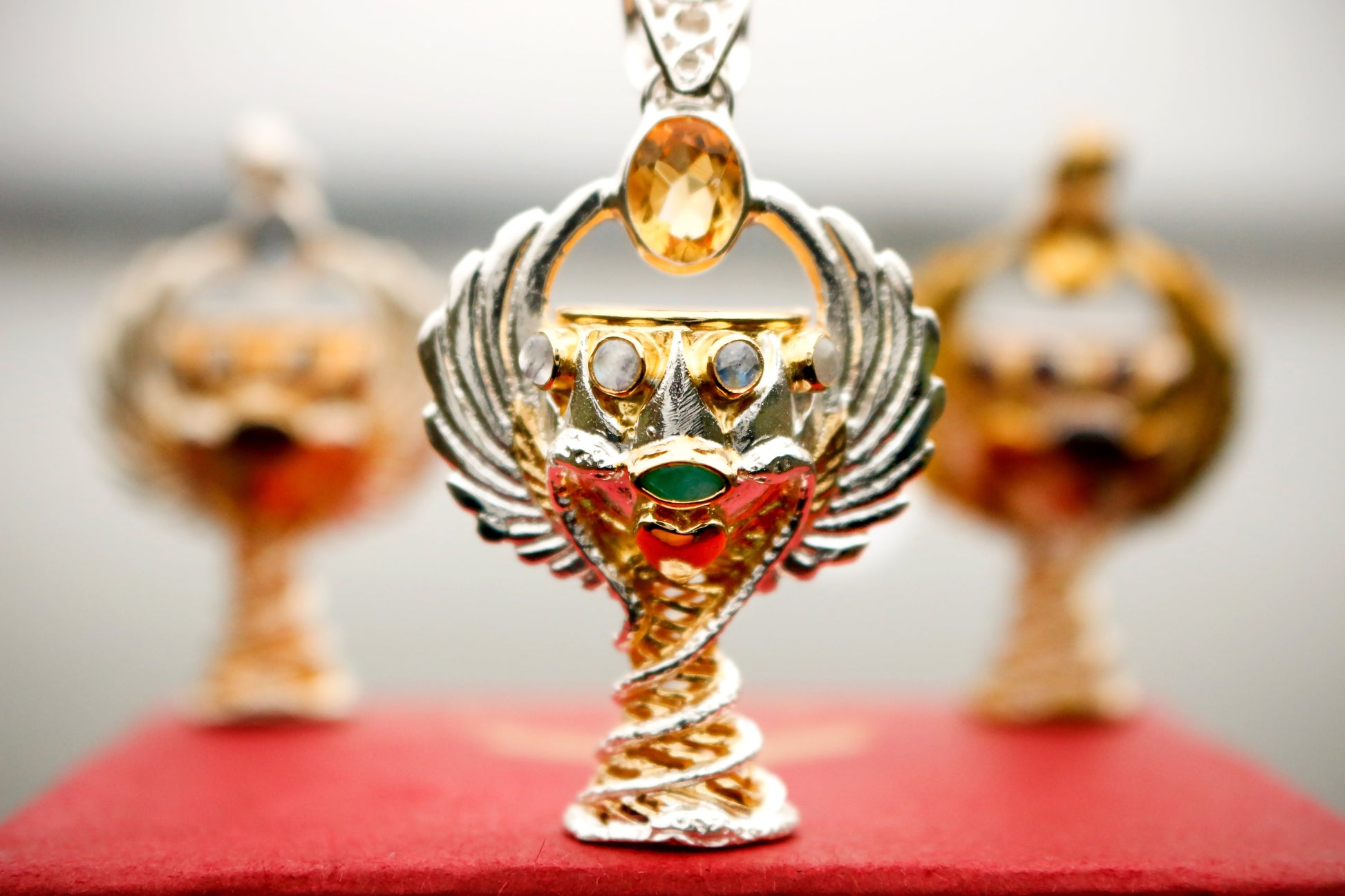 Holy Grail Pendant - Sterling Silver / 24K Gold Vermeil Liquid Fire Mantra