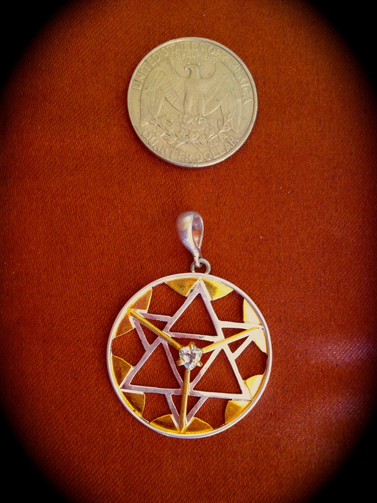 Merkaba Star Pendant Liquid Fire Mantra