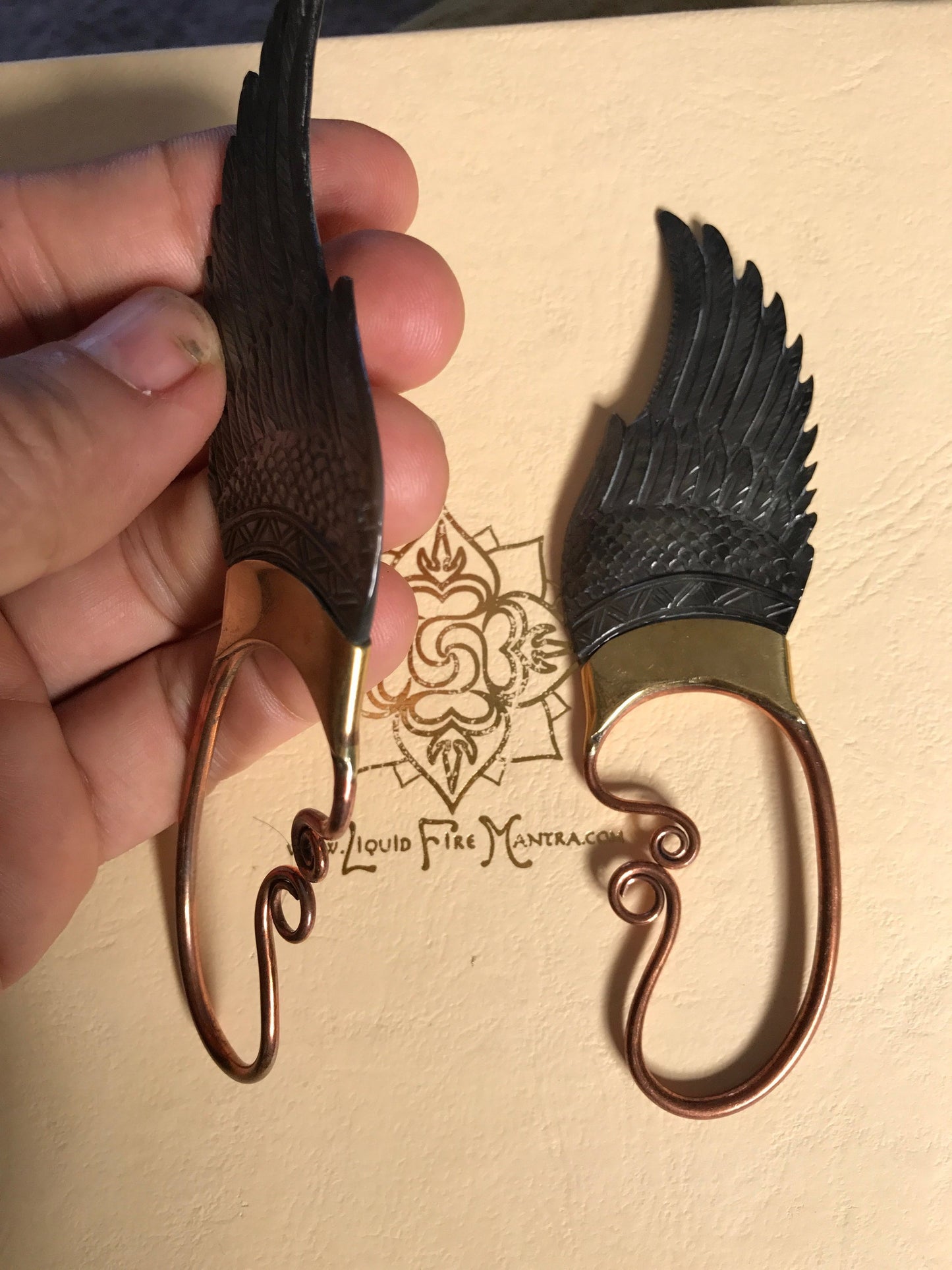 Wing Ear Cuff - Dark Mother of Pearl