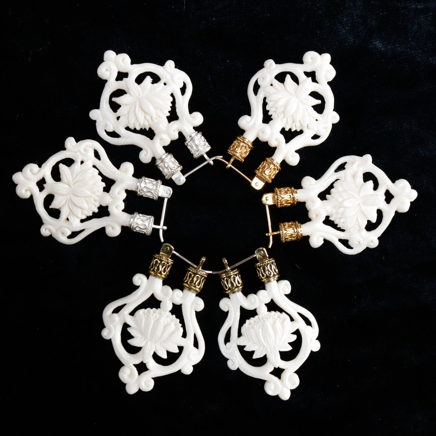 Lotus Earrings Liquid Fire Mantra