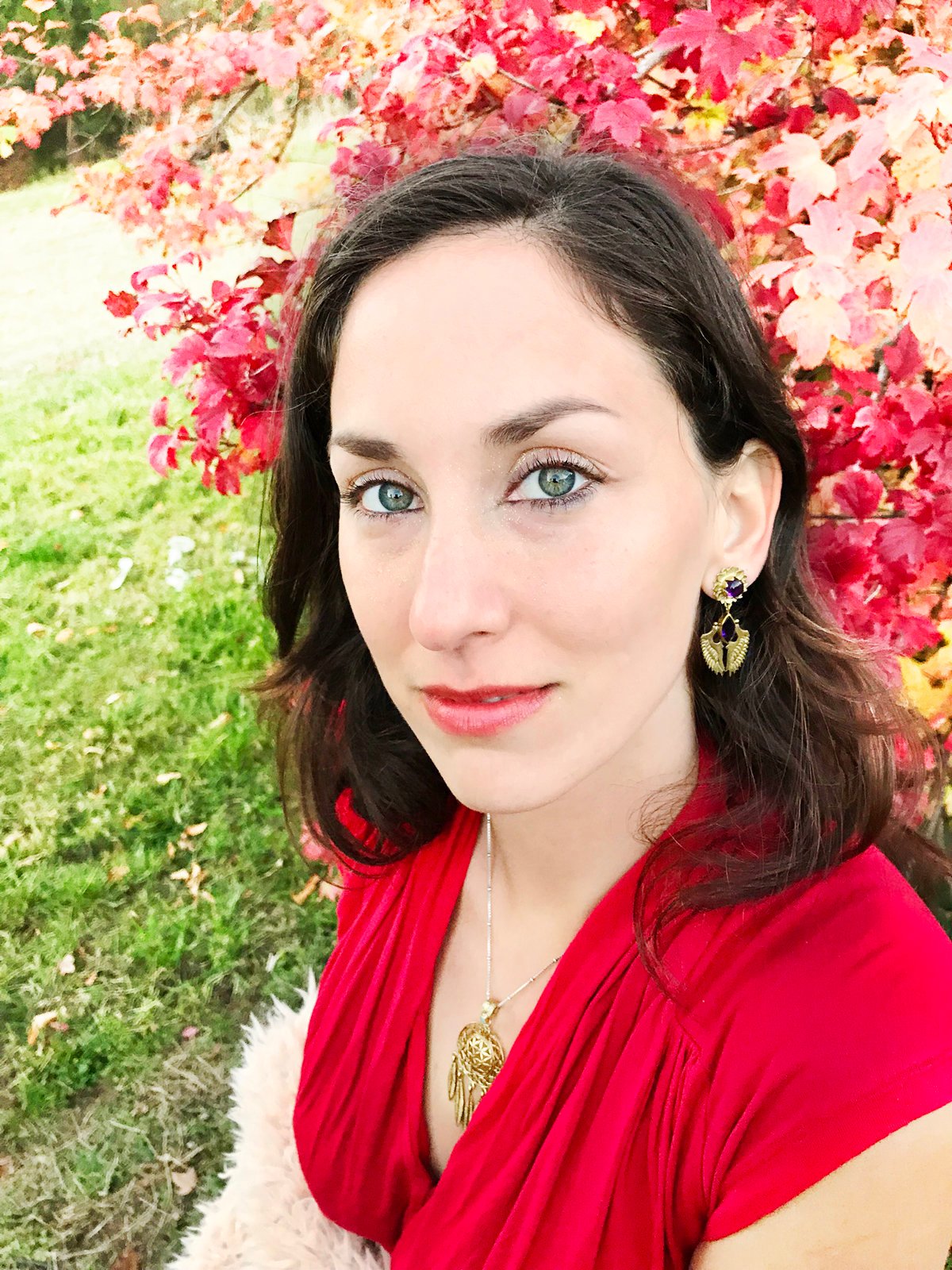 Lotus Wing Post Earrings Liquid Fire Mantra