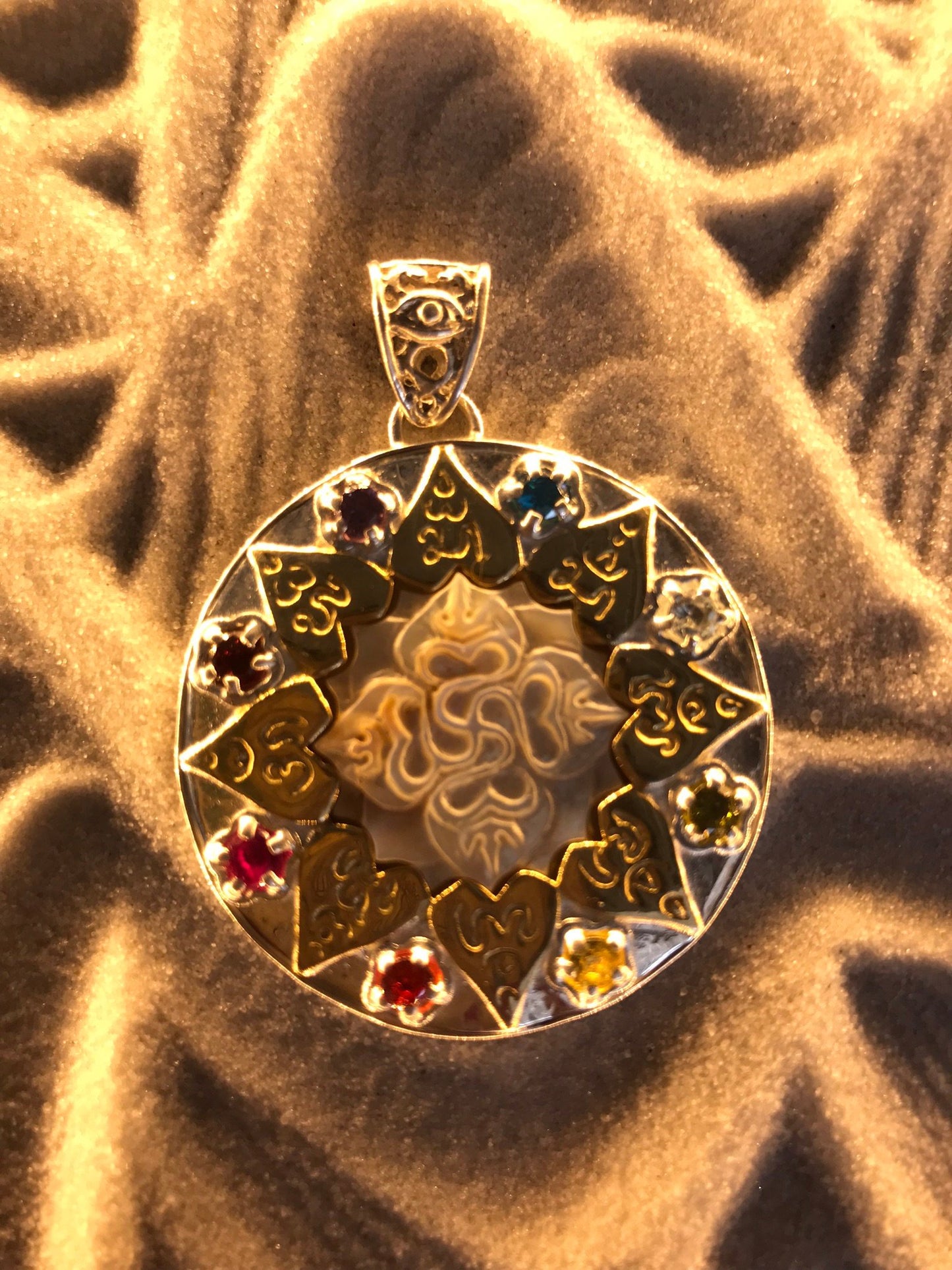 Compass of Love Pendant - Sterling Silver / 24K Gold Vermeil - Light Mother of Pearl