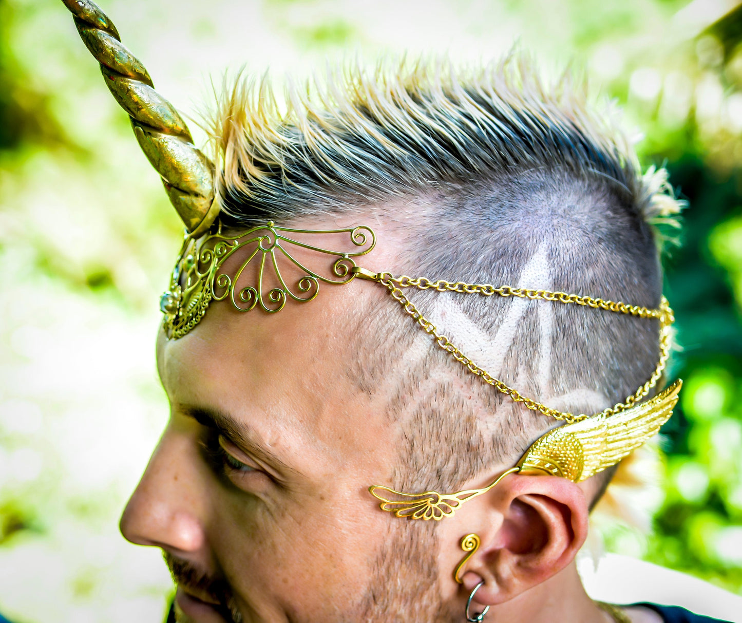 Unicorn Horn - Gold Rainbow Liquid Fire Mantra