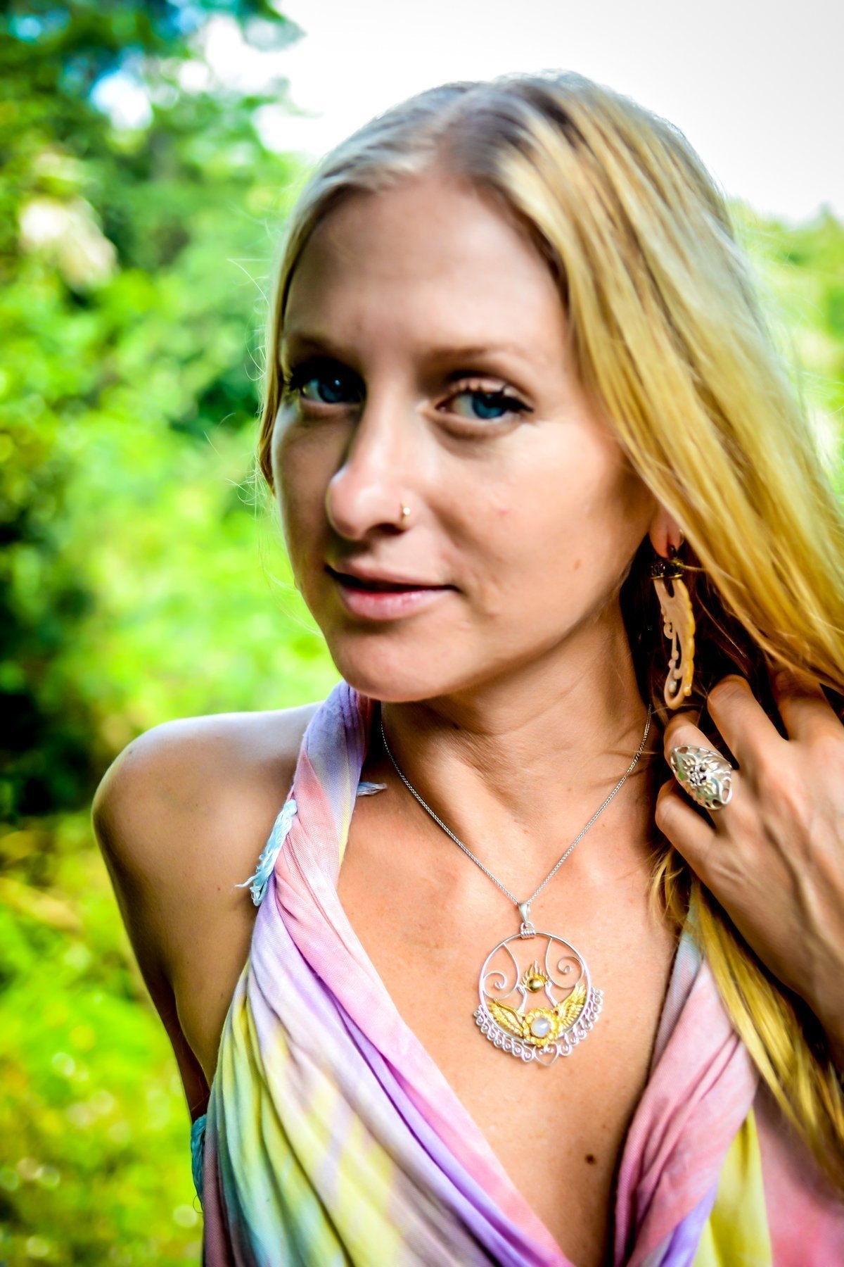 Vajra Ring - Sterling Silver Liquid Fire Mantra