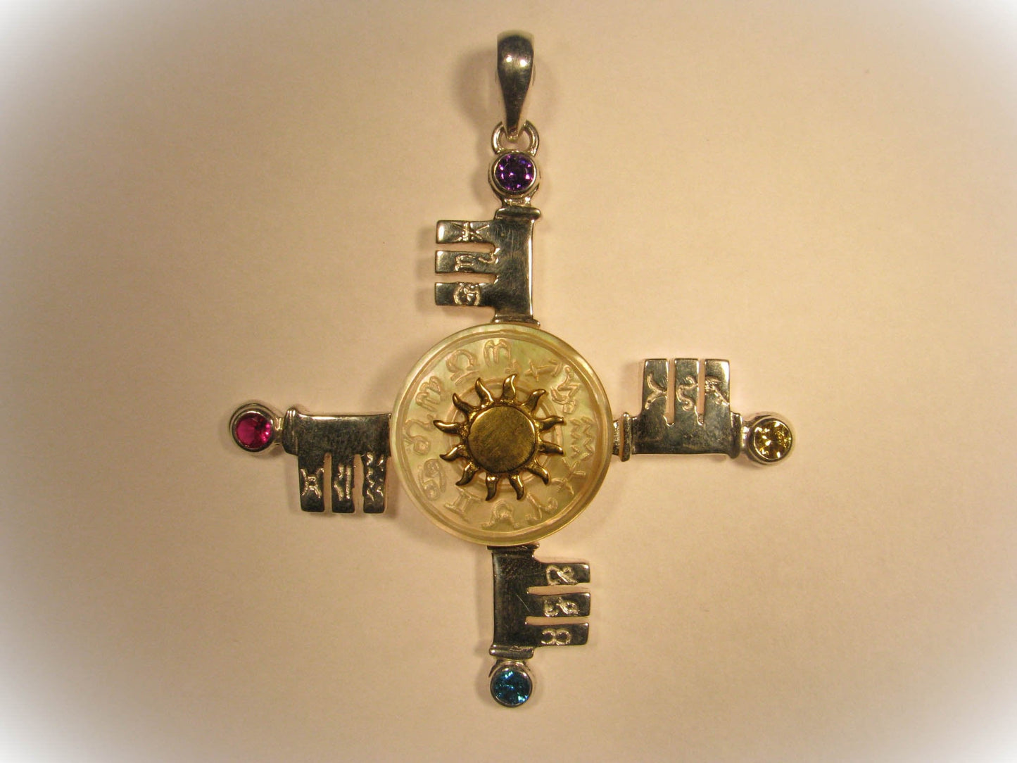 Zodiac Key Pendant Liquid Fire Mantra