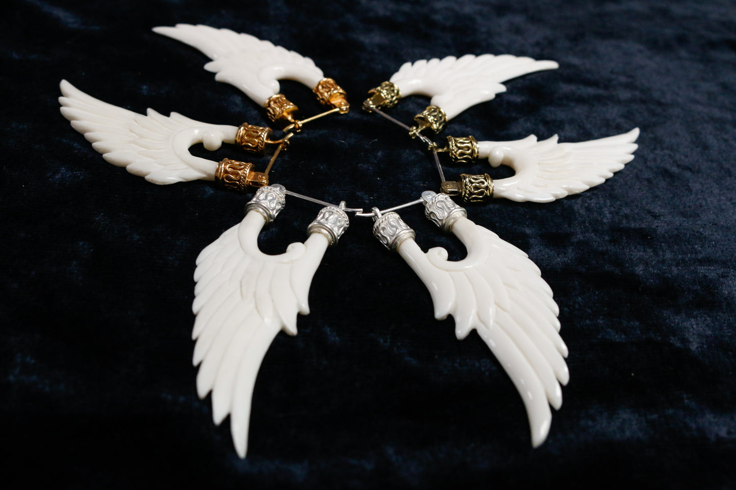 angel wing earrings silver