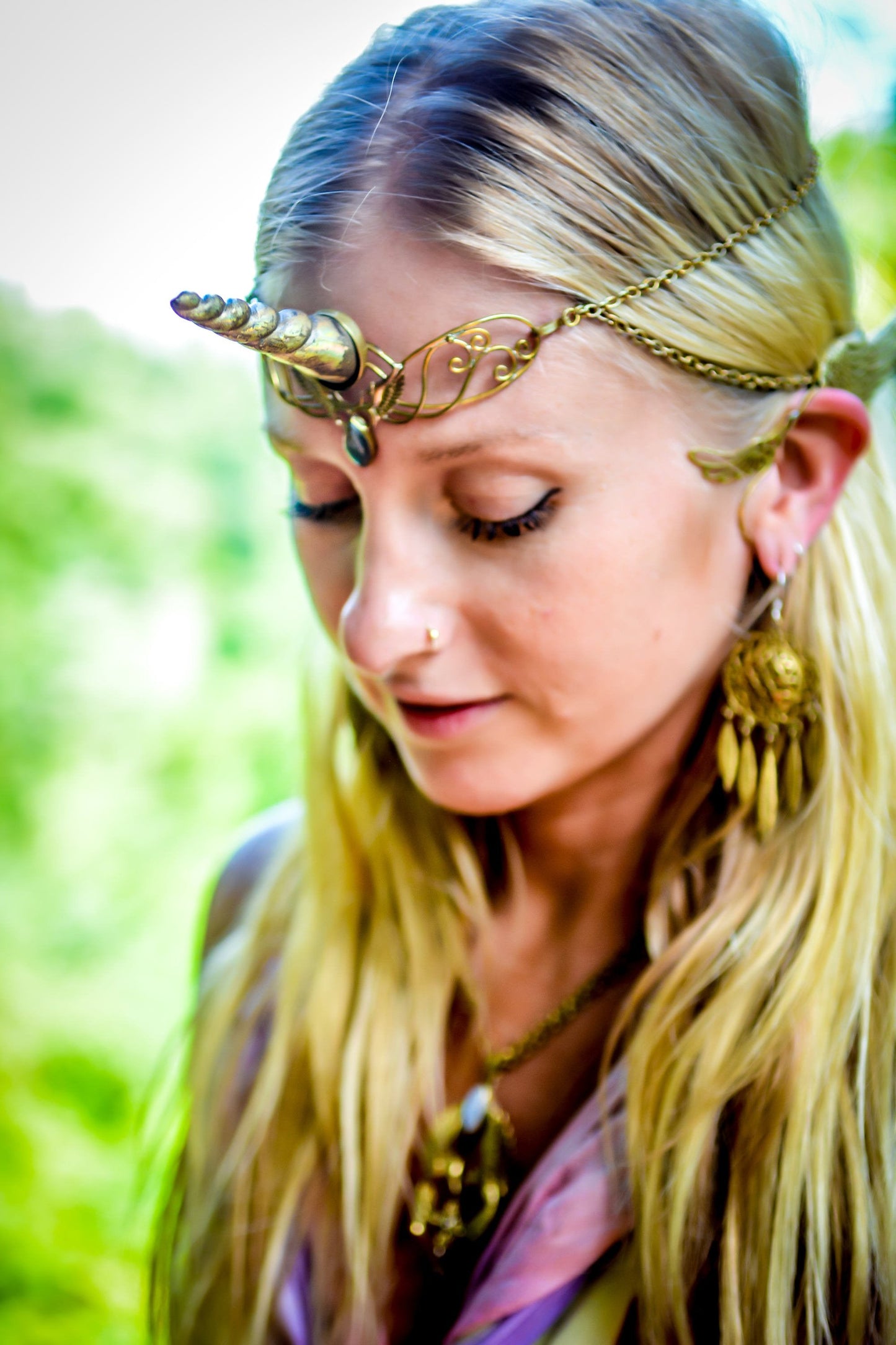 Unicorn Horn - Gold Rainbow Liquid Fire Mantra