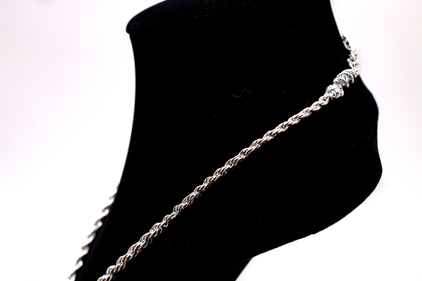 Adjustable Hand-Braided Chain with Cobra Clasp - Sterling Silver Liquid Fire Mantra