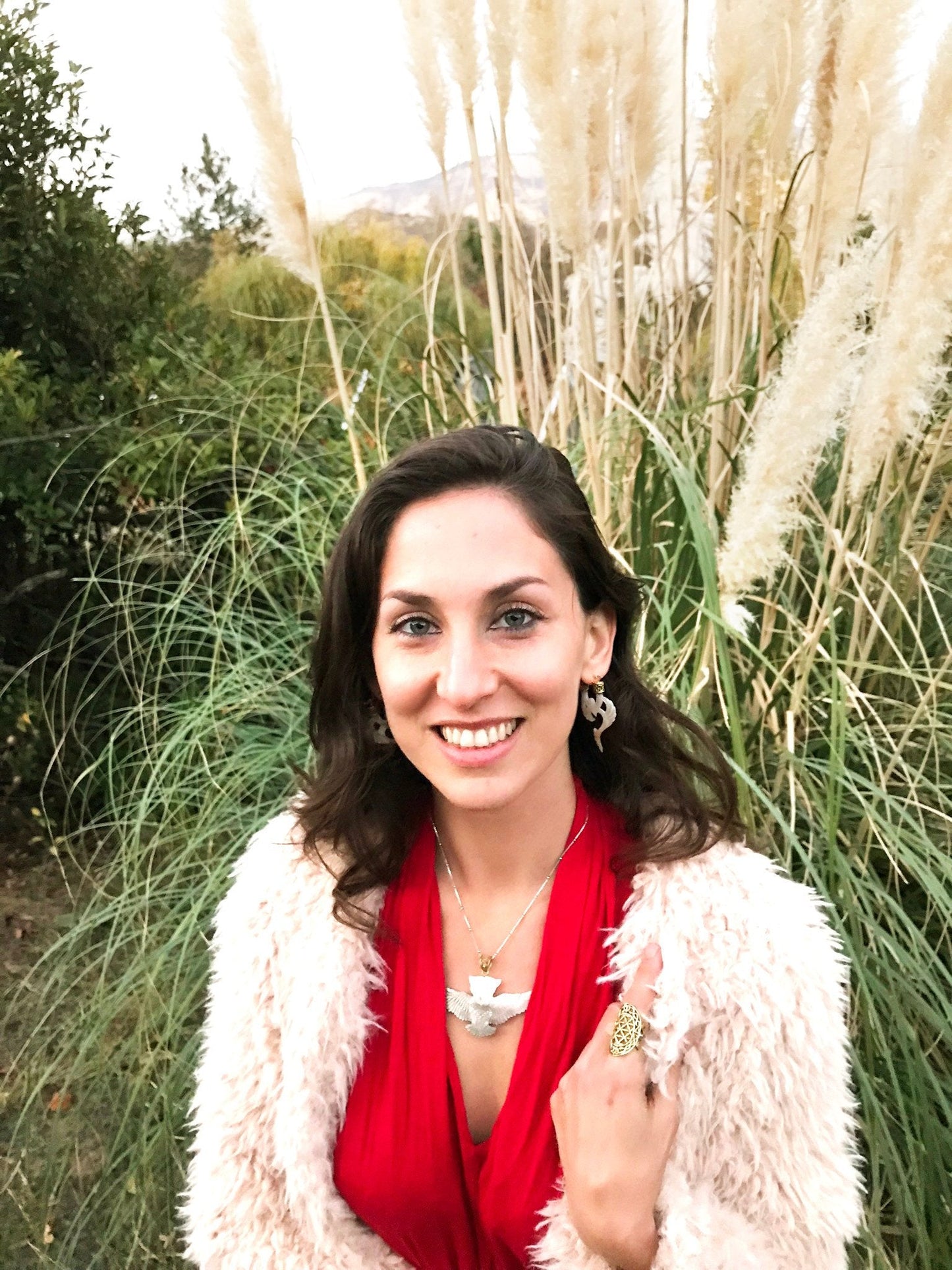 Owl Pendant - Dark Mother of Pearl - Brass Bail Liquid Fire Mantra