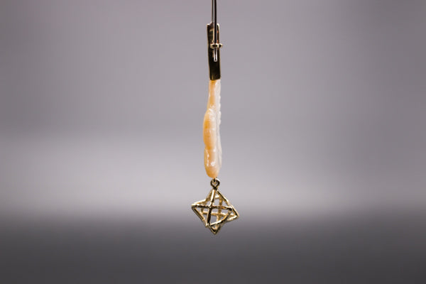 Dewi Earrings - Light Mother of Pearl Liquid Fire Mantra