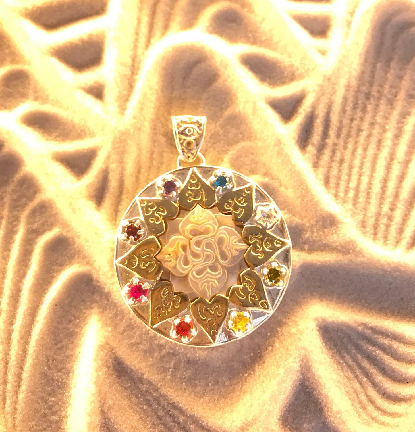Compass of Love Pendant - Sterling Silver / 24K Gold Vermeil - Light Mother of Pearl