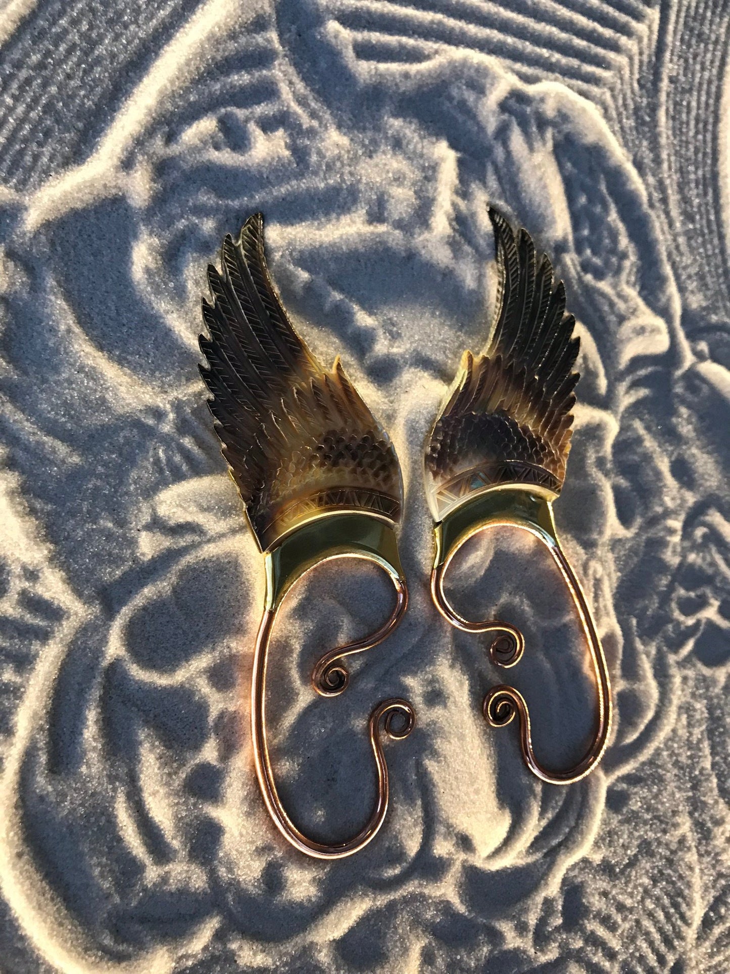 Wing Ear Cuff - Dark Mother of Pearl