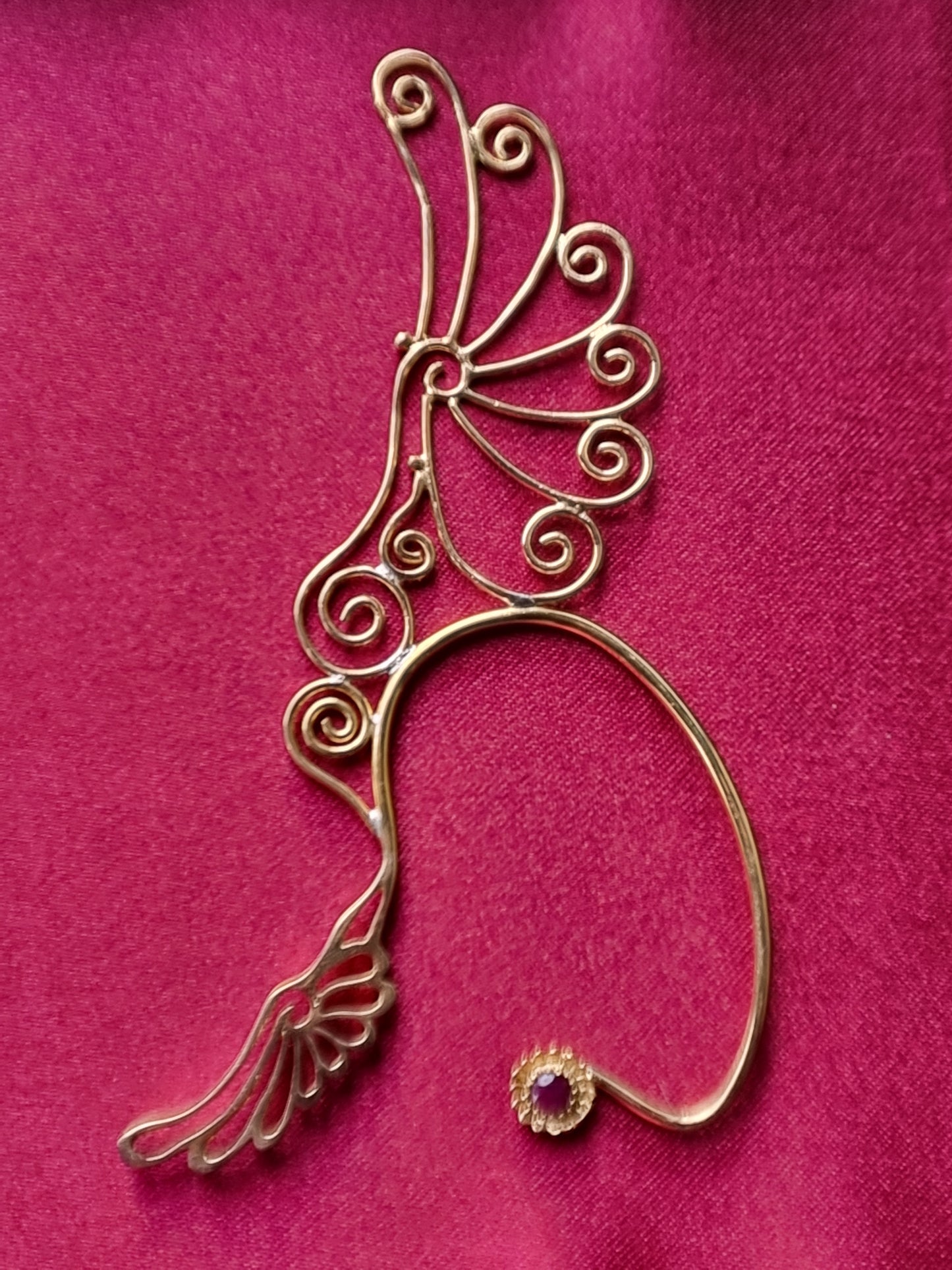 Spiral Wing Ear Cuffs - Brass