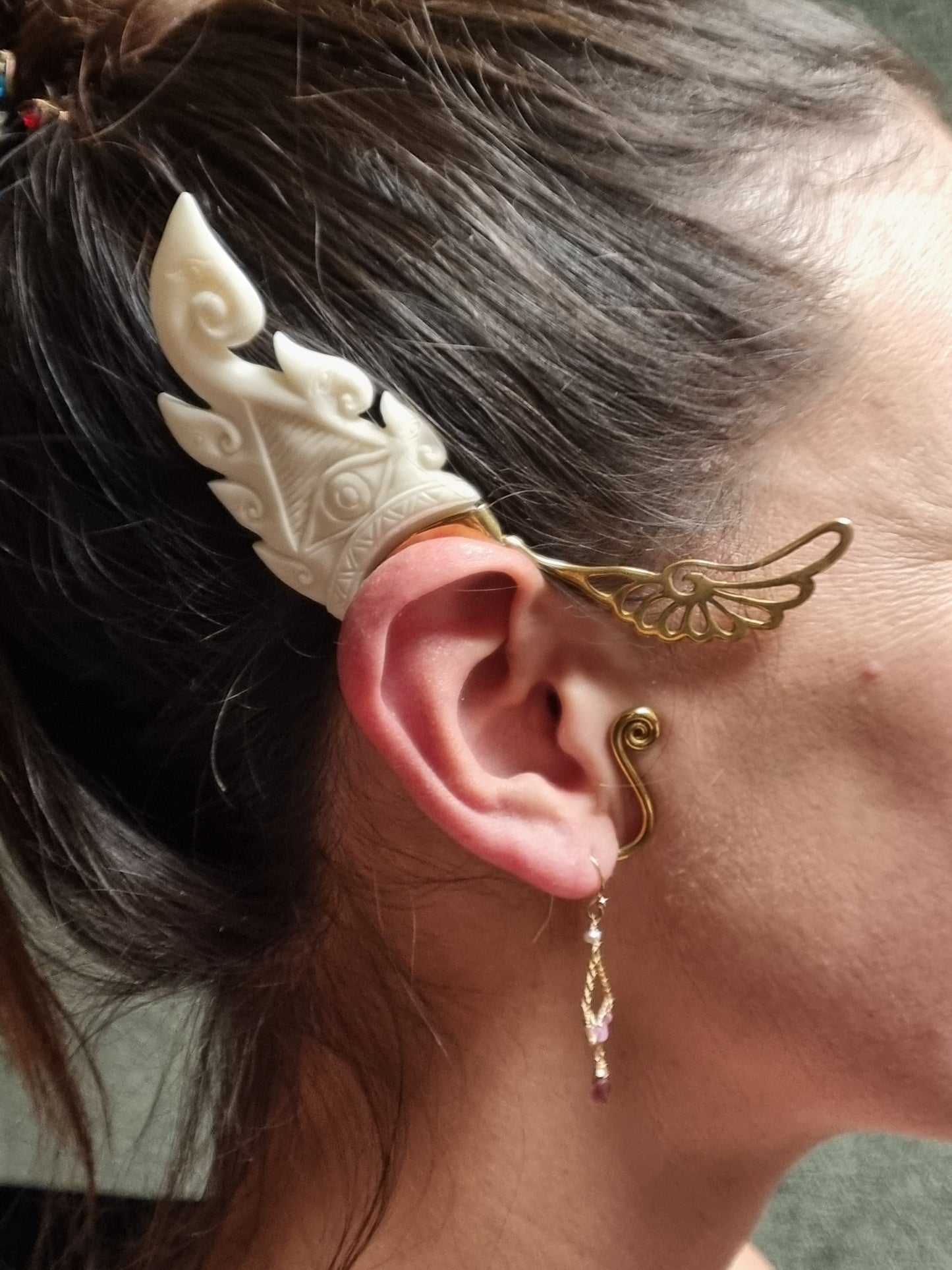 Ganesha Ear Cuffs - Bone