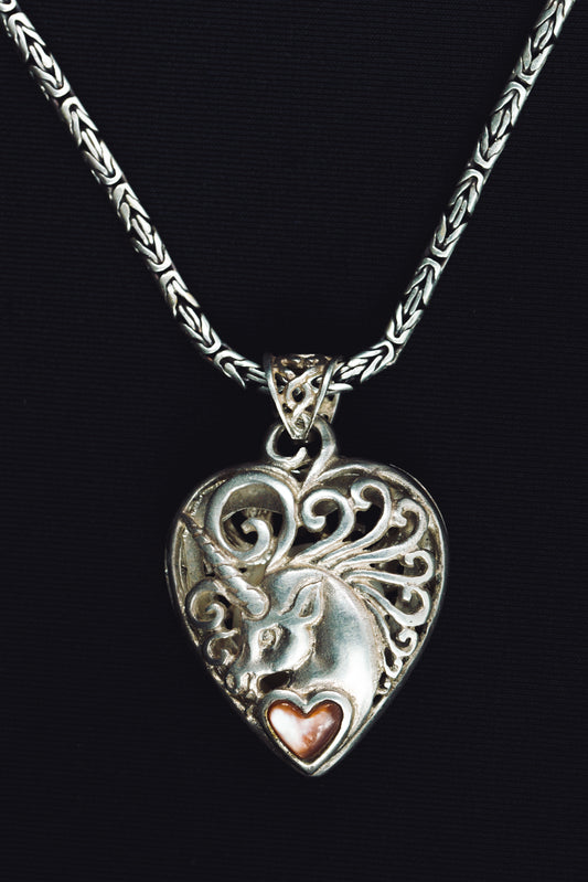 Unicorn Locket Pendant - Sterling Silver