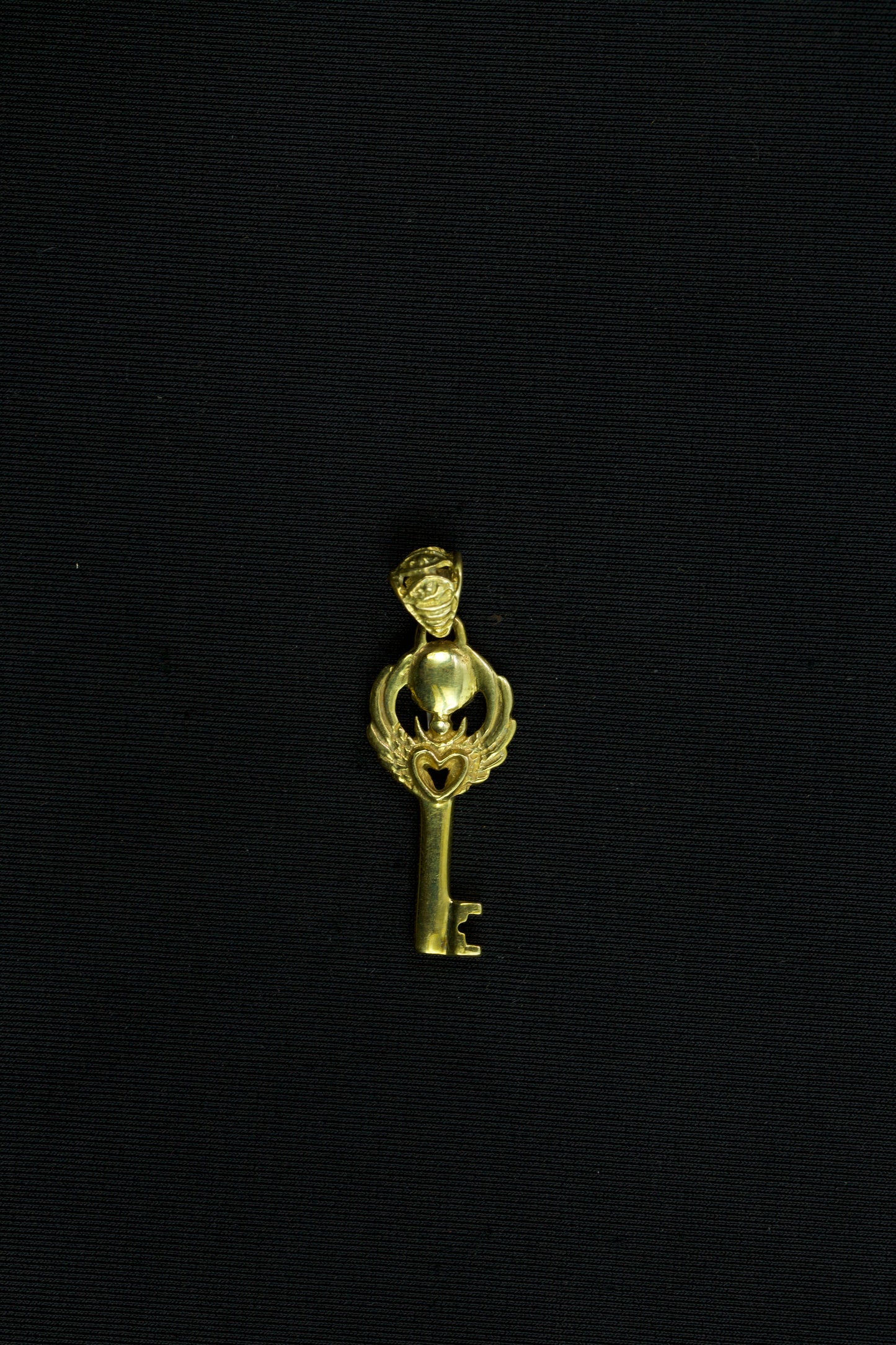 Love Key Pendant - Brass