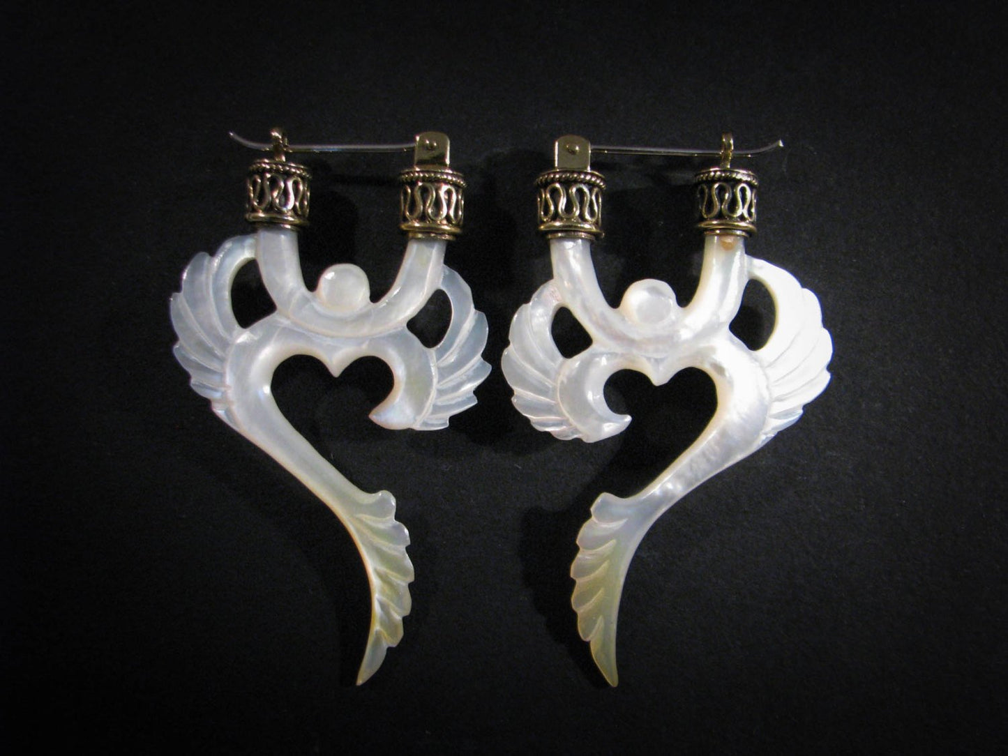 Winged Om Earrings