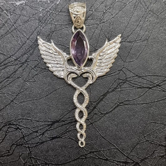 Caduceus Pendant Sterling Silver