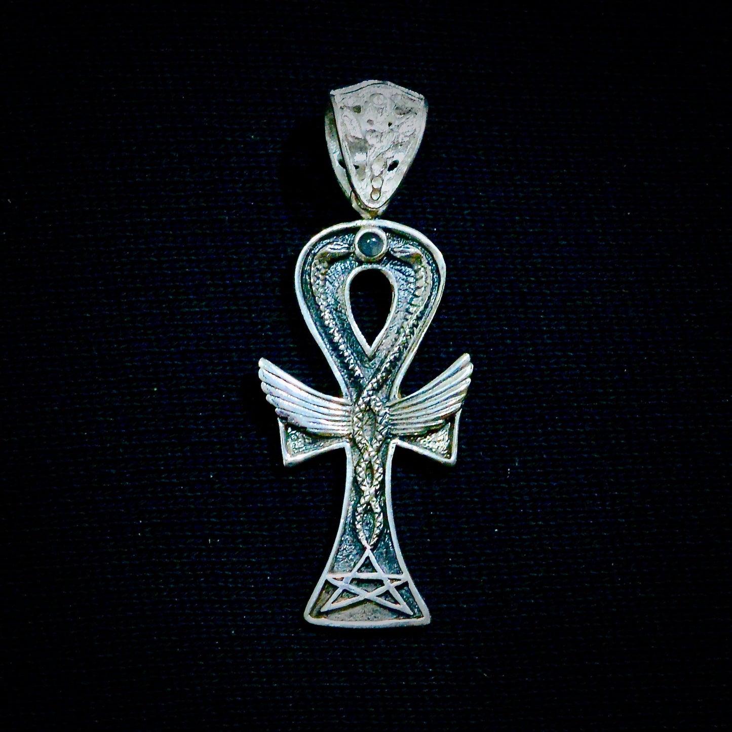 Ankh Caduceus Talisman Small Liquid Fire Mantra