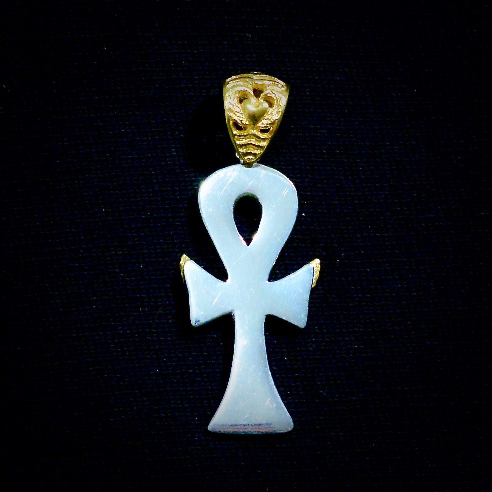 Ankh Caduceus Talisman Small Liquid Fire Mantra