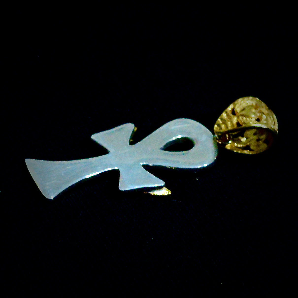 Ankh Caduceus Talisman Small Liquid Fire Mantra