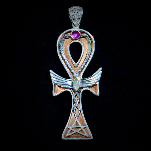 Ankh Caduceus Talisman Liquid Fire Mantra