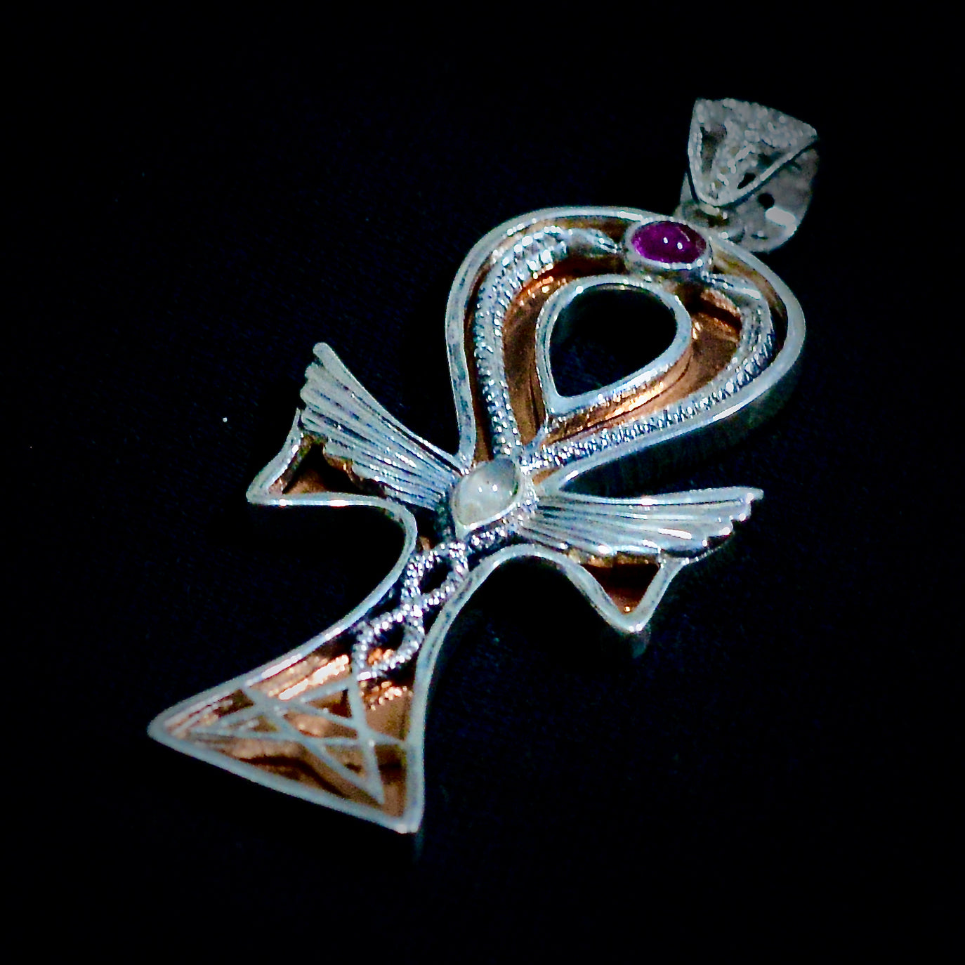 Ankh Caduceus Talisman Liquid Fire Mantra