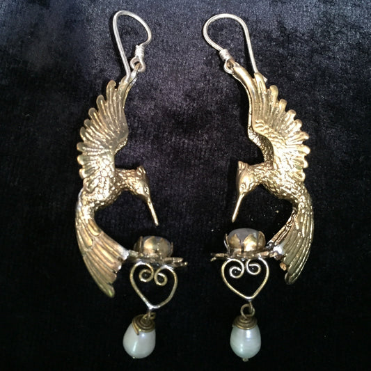 Hummingbird Lotus Earrings