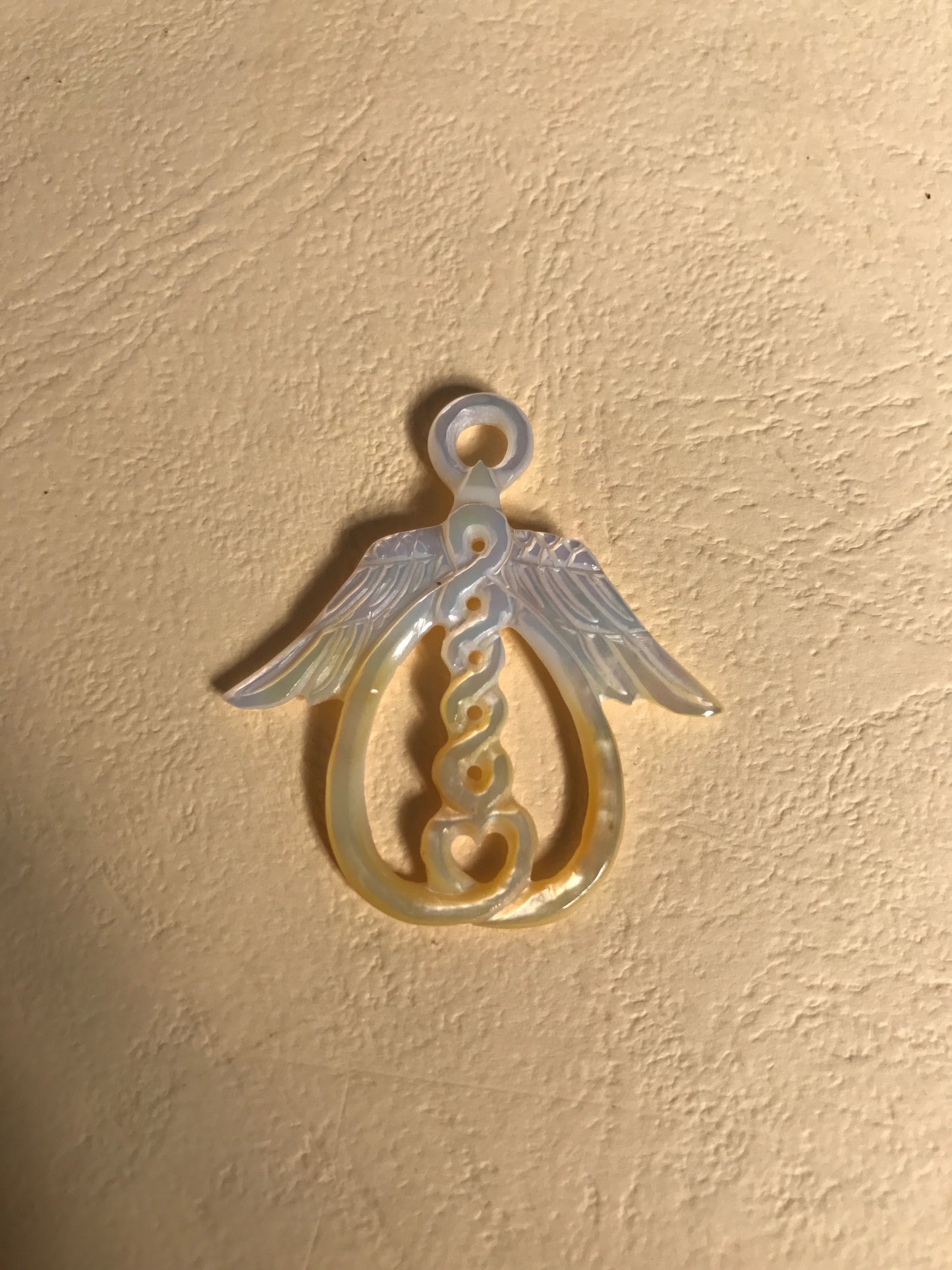 Guardian Angel Pendant - Light Mother of Pearl