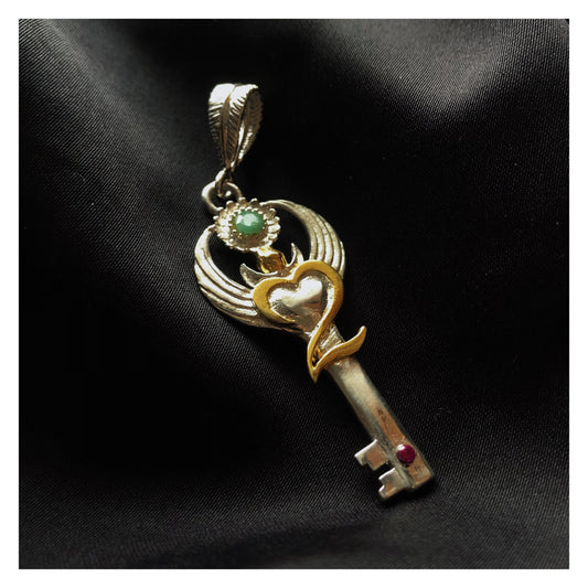 Gratitude Key Pendant - Sterling Silver / 24K Gold Vermeil