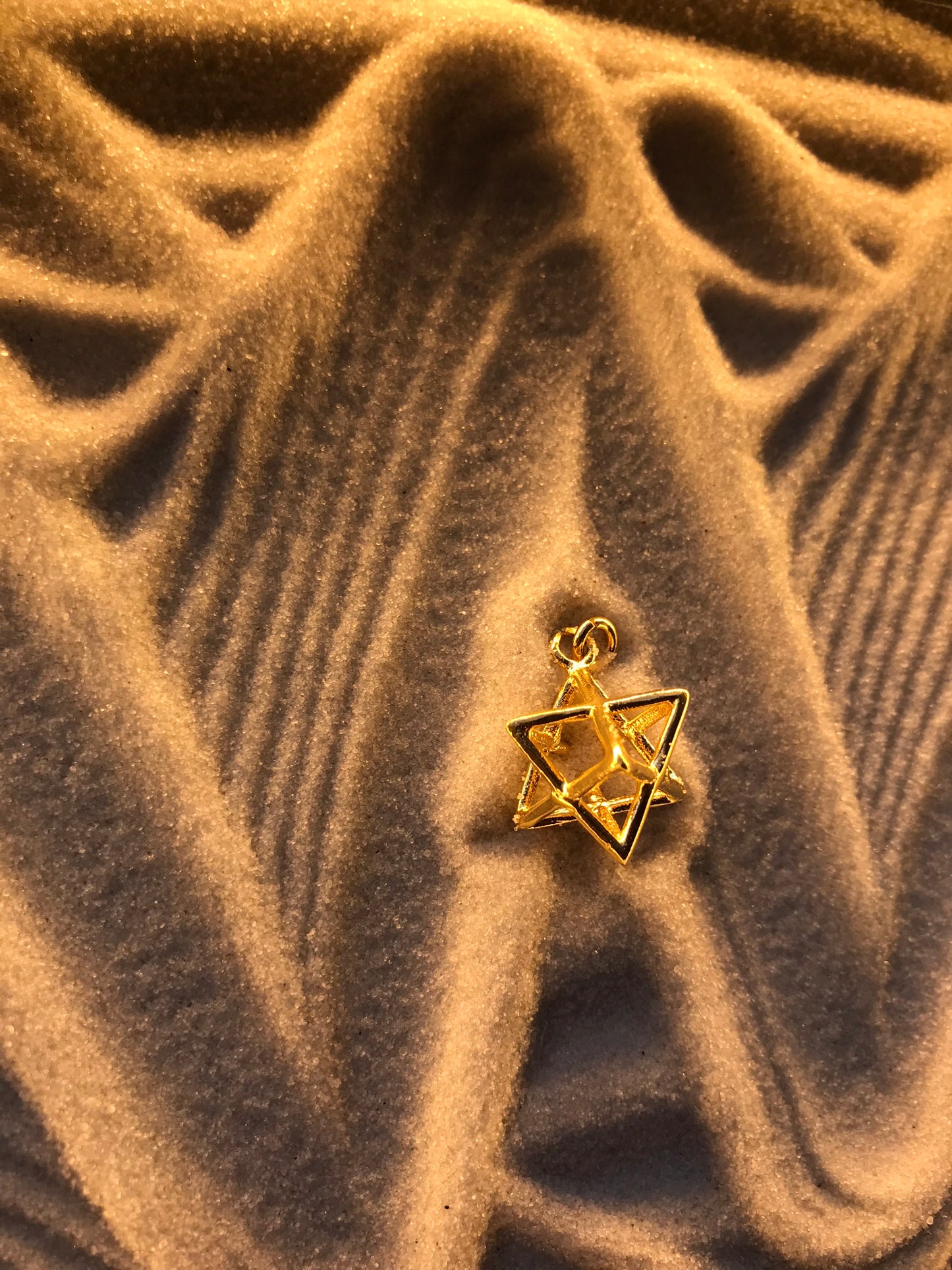 Shakti Bhakti Pendant with Star Tetrahedron - Brass - Labradorite